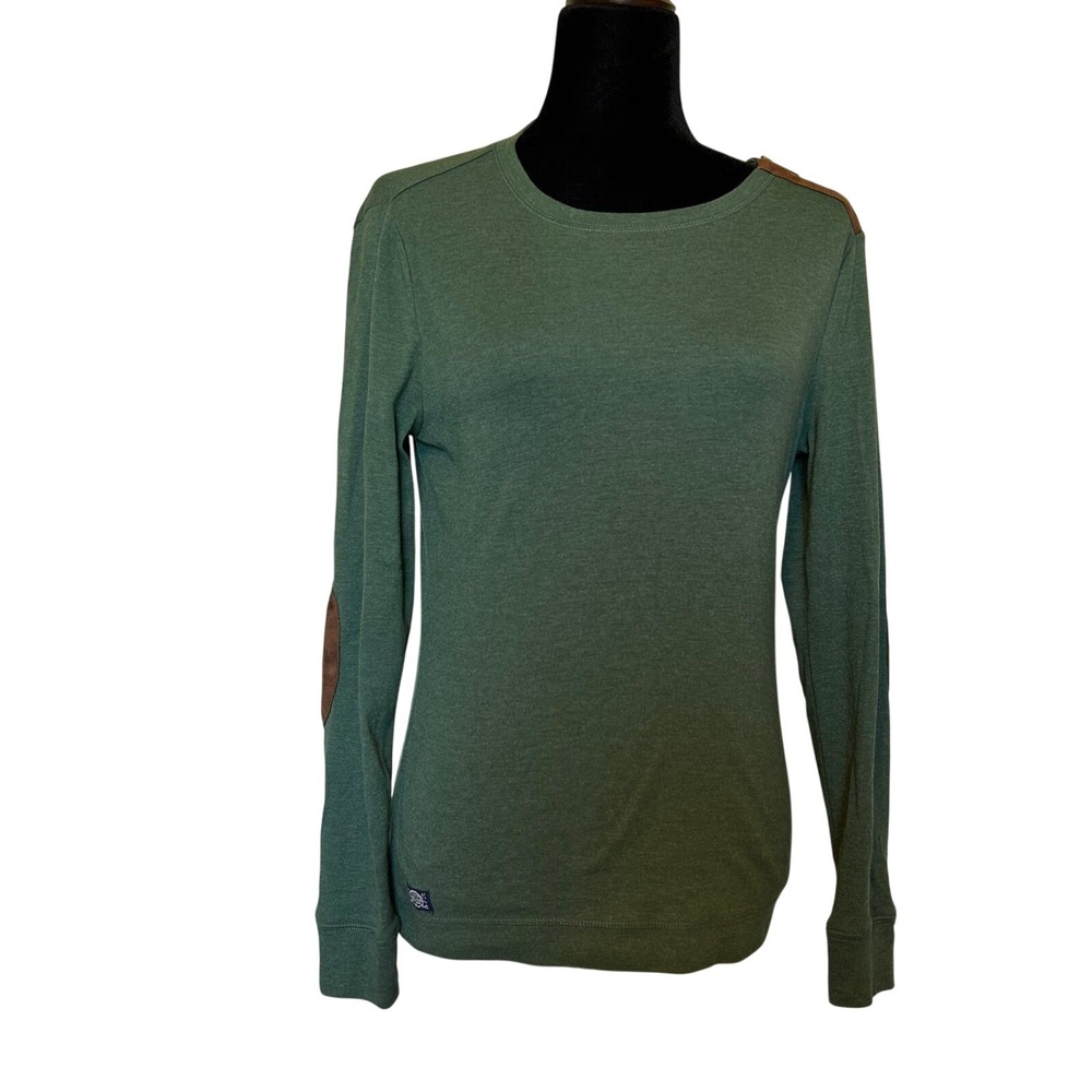 Ralph Lauren Jeans Company Green Long Sleeve Elbow Patch Shirt Blouse Size M